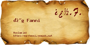 Ág Fanni névjegykártya